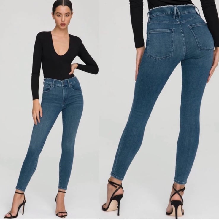 NWT GOOD AMERICAN GOOD LEGS FRAY WAISTBAND SIZE 0