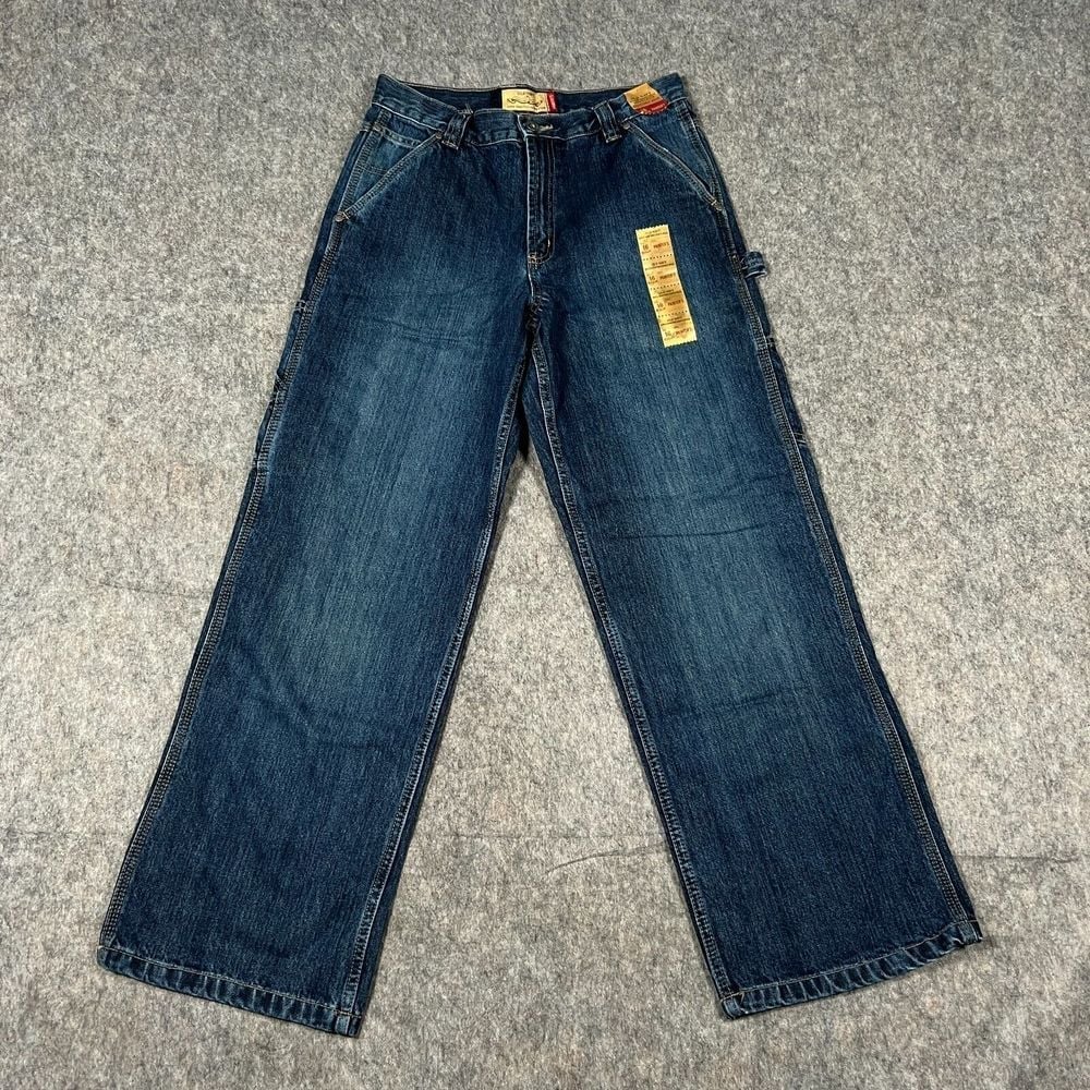 Old Navy Women's Carpenter Jeans Size 16R Blue Denim Adjustable Y2K NWT