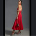 NWOT Anthropologie Red Halter Flounce MIDI Dress