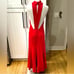 NWOT Anthropologie Red Halter Flounce MIDI Dress