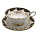 Grosvenor Teacup & Saucer Set Gold Black Hand Painted Flowers Floral Deco
