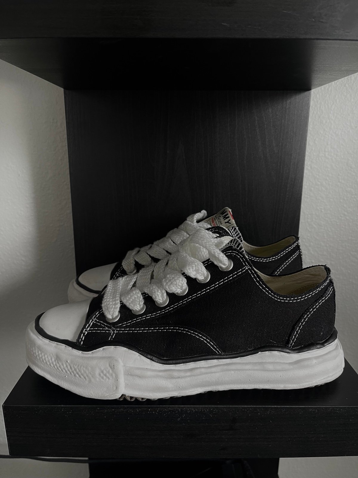 Mens 7.5 MAISON MIHARA Yasuhiro Peterson OG Sole Canvas Low 'Black'