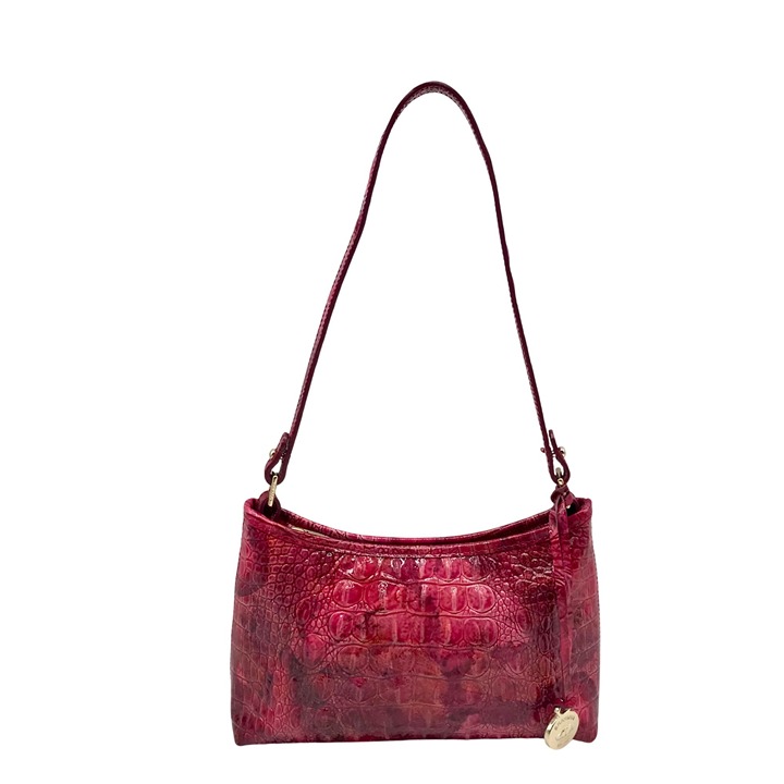 Brahmin Petunia Melbourne Croc Embossed Leather Anytime Shoulder Bag