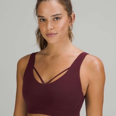 NWT Lululemon Strappy Nulu Yoga Bra *Light Support, C/D Cup Black Sz 6