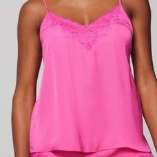 Soma Crinkle Satin Lace Trim Cami XL