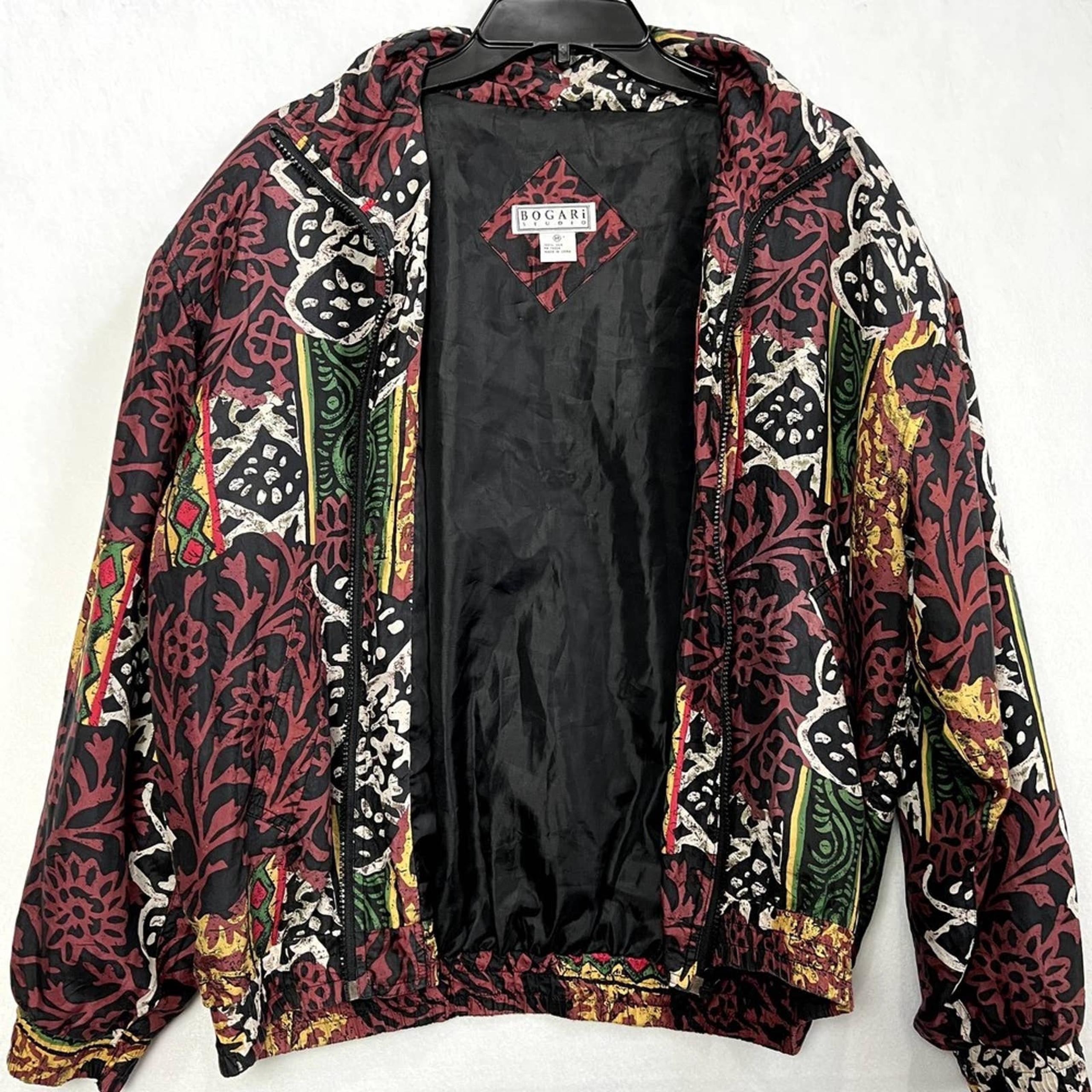 Vintage Windbreaker Women's Small 100% Silk 90's Windbreaker Bogari RARE