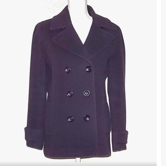 Lands' End Wool blend Plum Peacoat size 2P