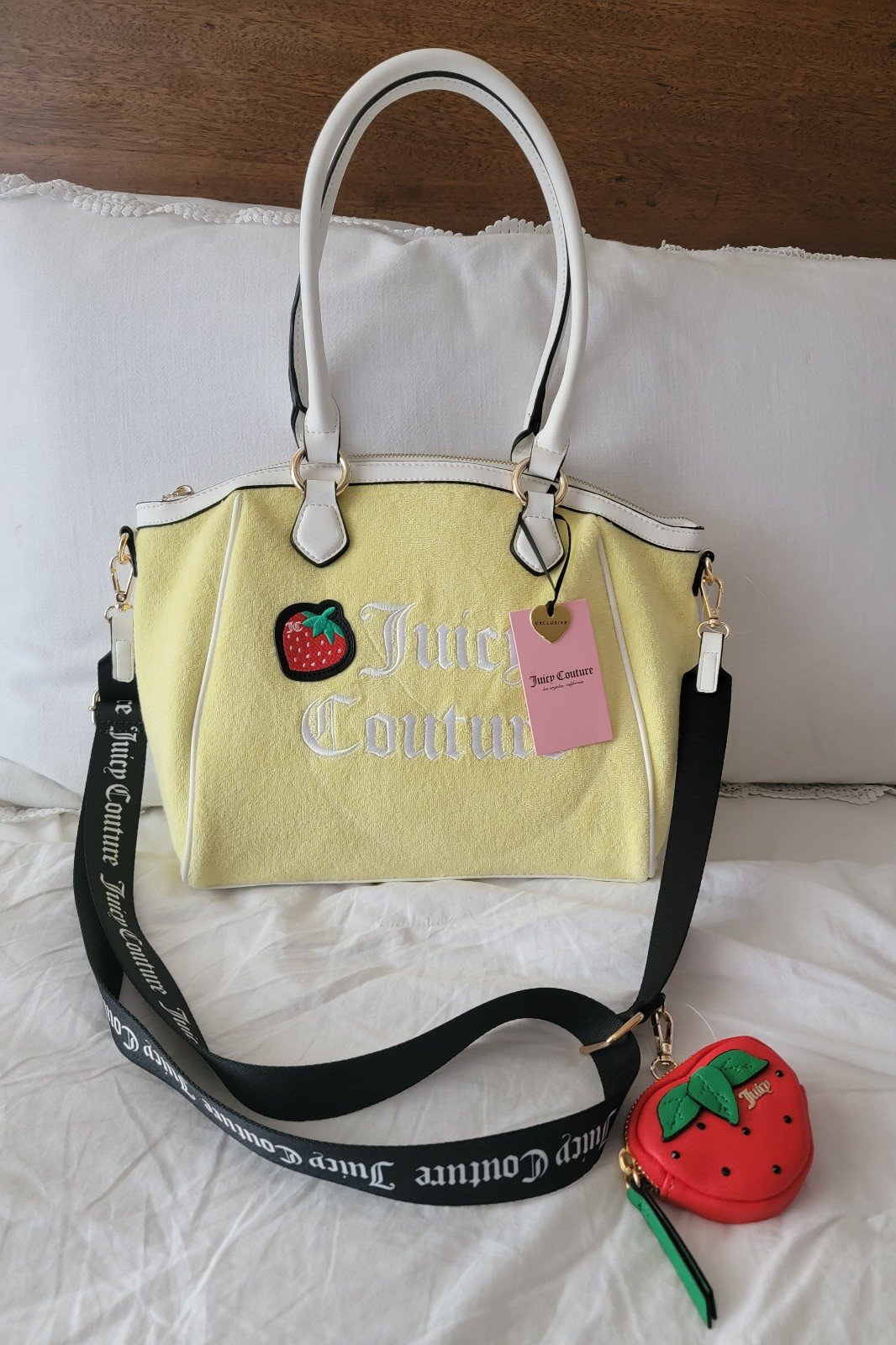 Juicy Couture Freshly Picked strawberry yellow pear totebag