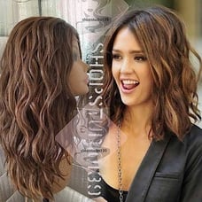 Human Hair Lace Front Wavy Bob wig