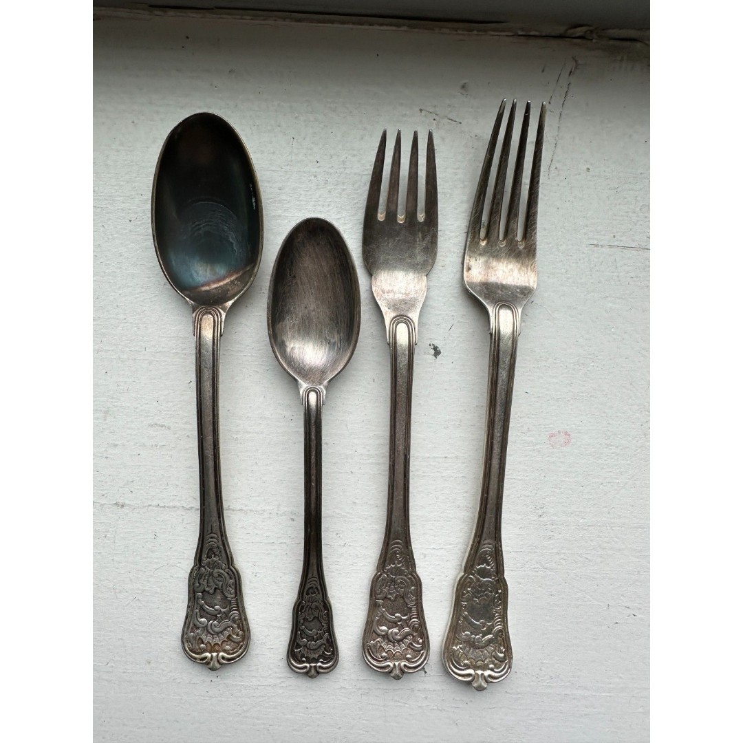 Vintage Georg Jensen Silver Flatware Lot - Rosenborg Pattern