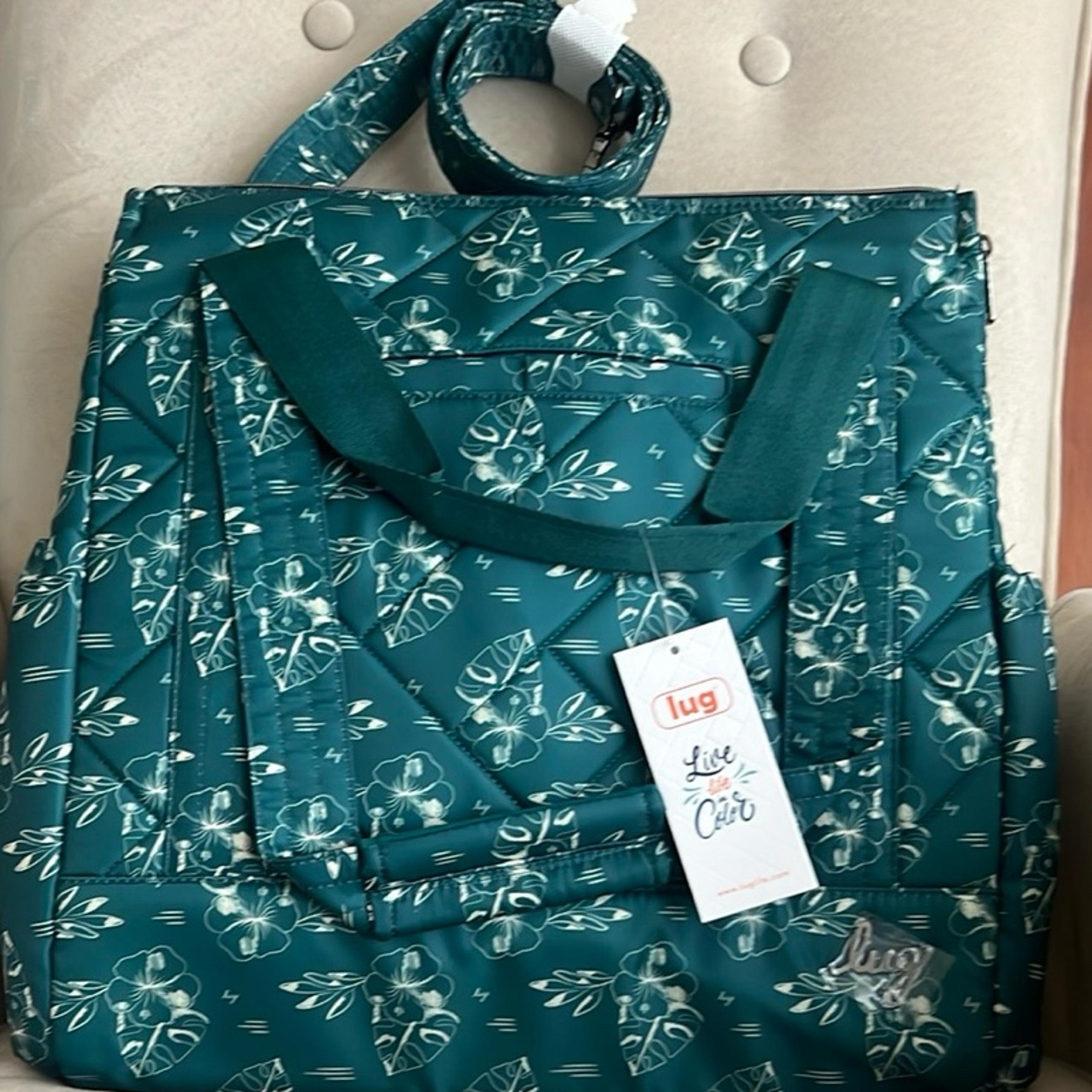 NWT Lug Baby Yacht Carry-All Zip-Top Tote in Aloha Teal