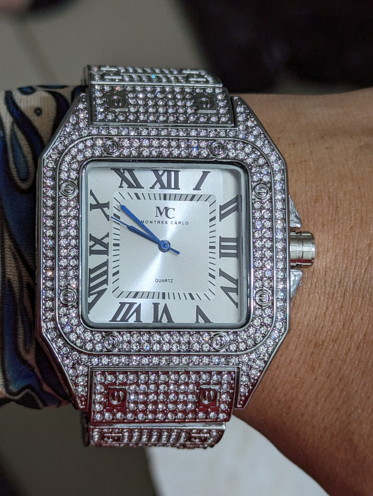Beautiful MC watch time piece diamond cut Sterling Silver stainless back