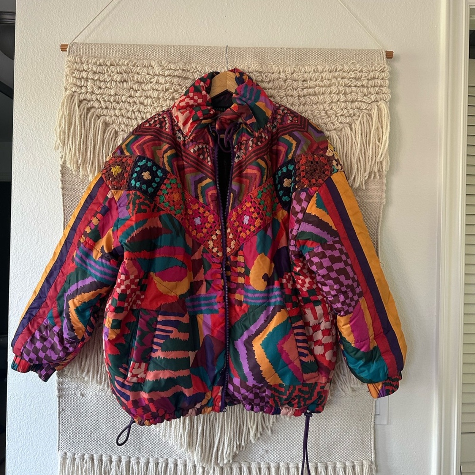 Farm Rio Patchwork Reversible Puffer