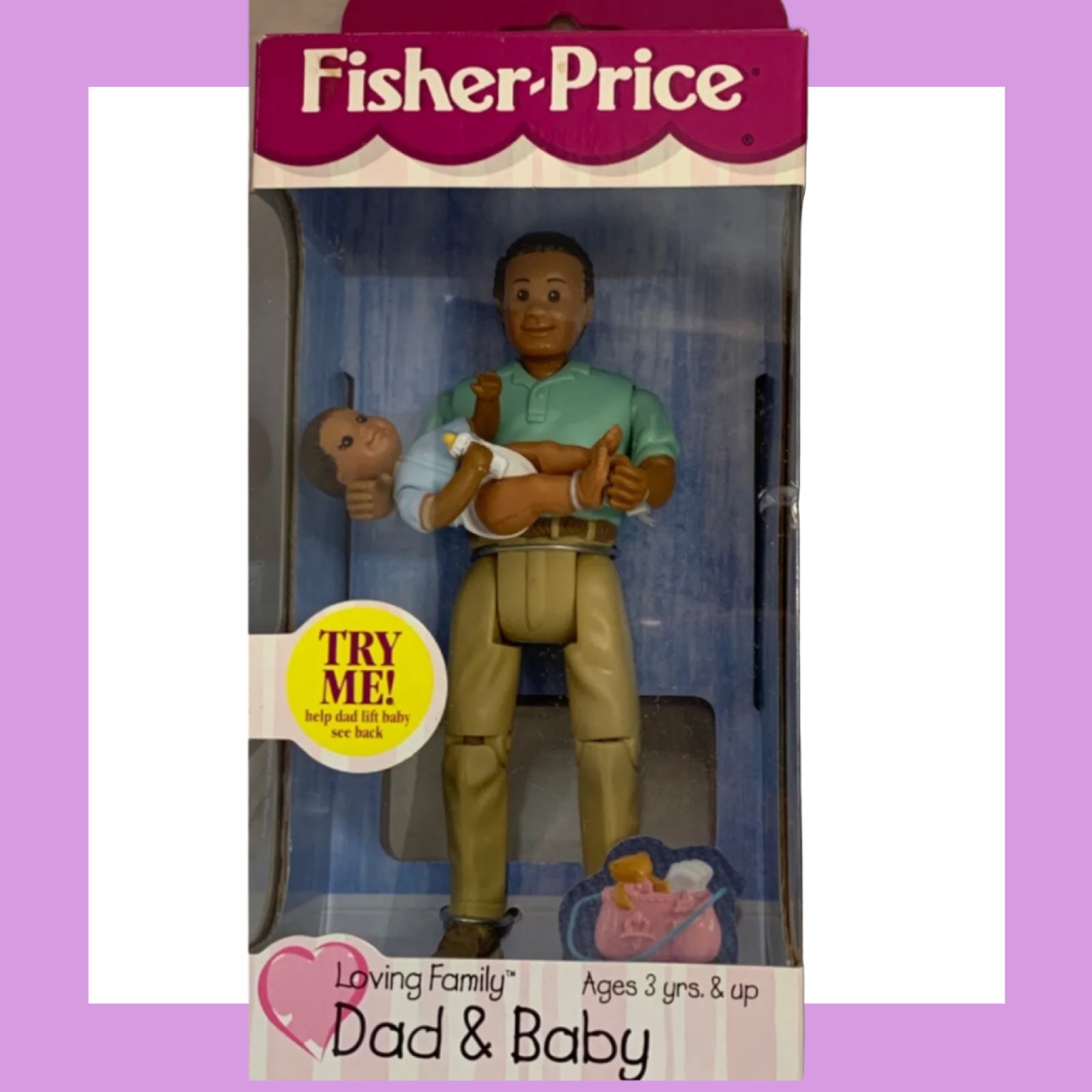 NEW in box WOW 2002 Fisher Price Loving Family Dollhouse 6 Dad and 2 Baby