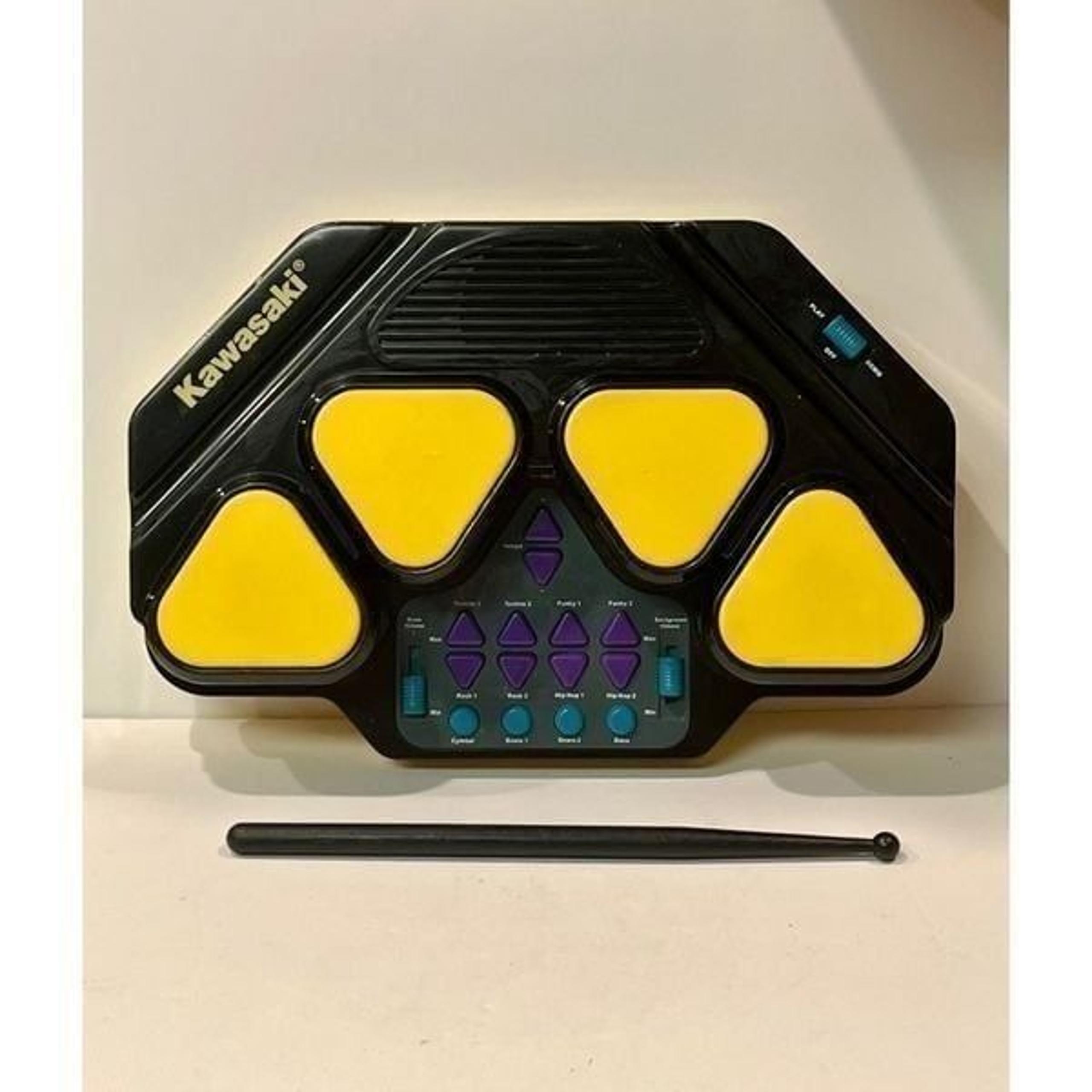 WORKING VTG Kawasaki Electronic Drum Pad DJ Mixer Set Rock Hip Hop Rhythm Toy