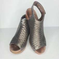 Dansko Danae Perforated Slingback Mule Sandals Metallic Pewter EU 38