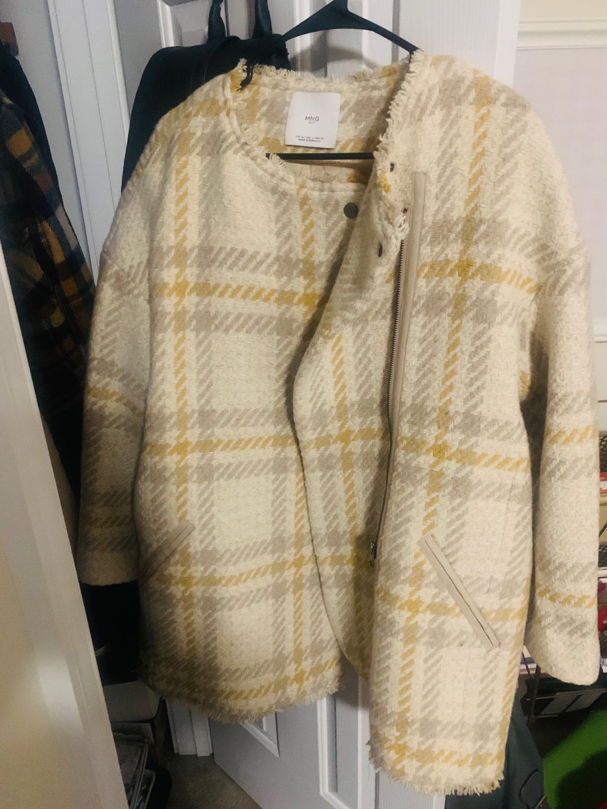 Mango Wool Blend Tweed Coat
