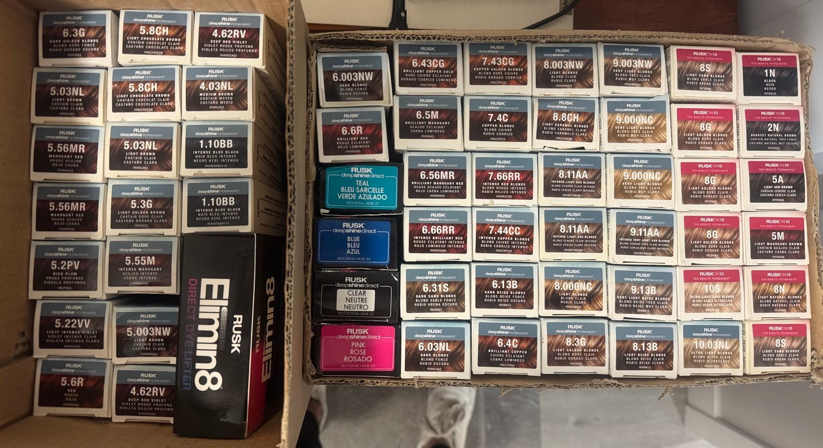 New In Boxes Rusk Hair Color Set