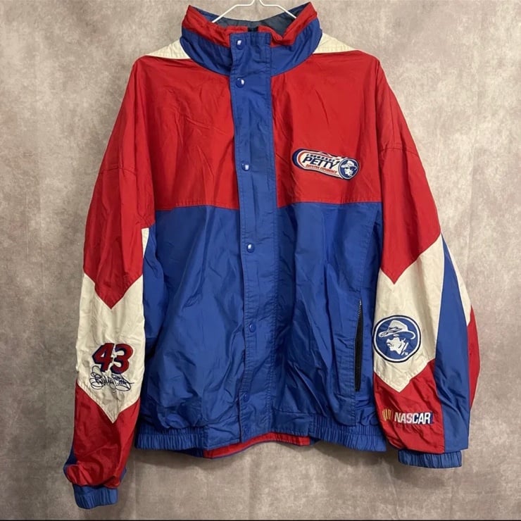 Vintage 90s NASCAR Richard Petty Driving Experience Snap Zip Jacket Adult Sz XL