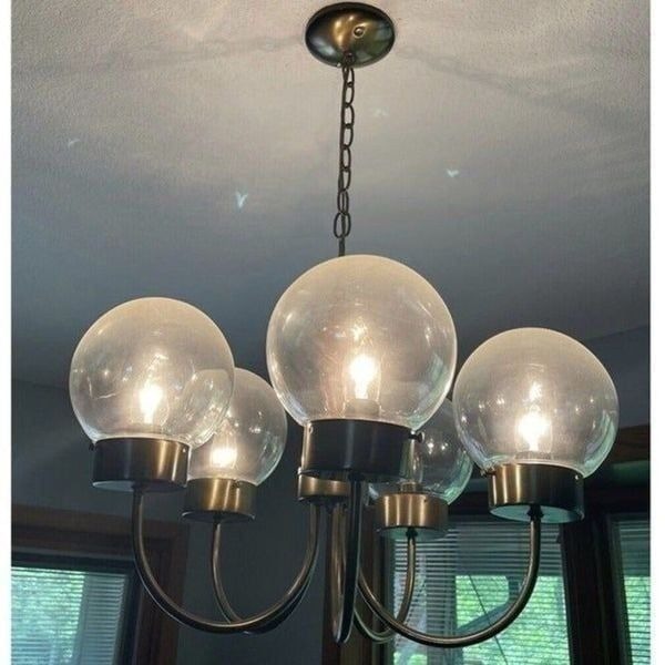 1960s/70s 5 arm mid century globe chandelier