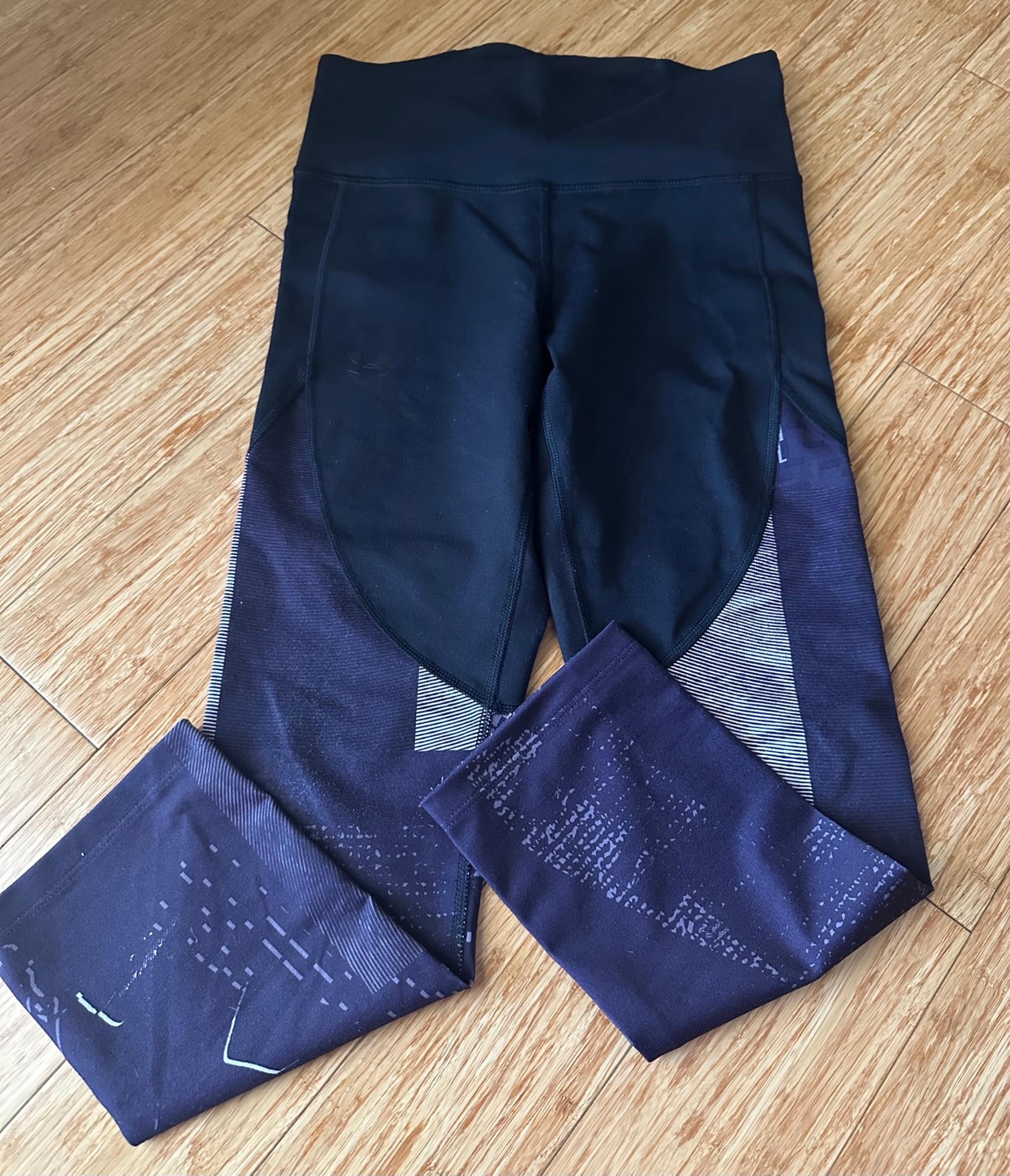 Under Armour Women’s Black Purple Athletic Leggings Size Small