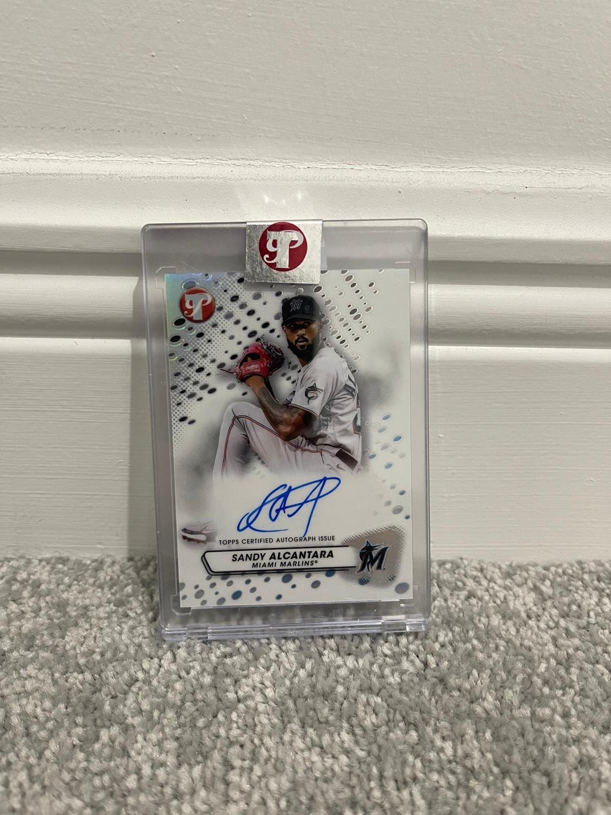 2023 Topps Pristine Encased Sandy Alcantara Autographed Refractor card Marlins