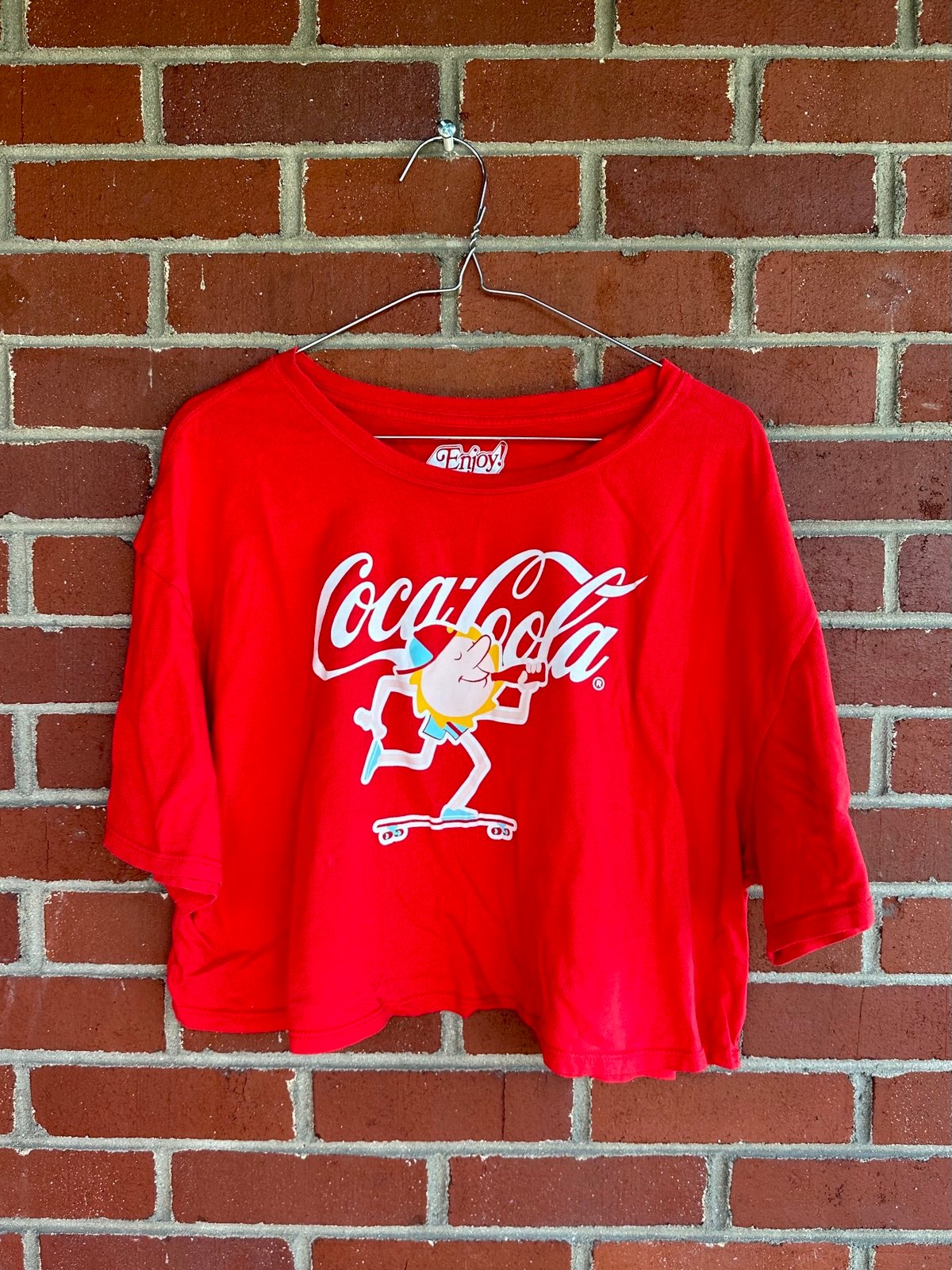 RARE Coca-Cola Skateboarding Sun “Have a Coke and a Smile” Red XL Crop Top Shirt