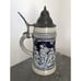 Vtg Thewalt Western Germany Lidded Beer Stein Pair Cobalt Blue Relief Designs