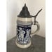 Vtg Thewalt Western Germany Lidded Beer Stein Pair Cobalt Blue Relief Designs