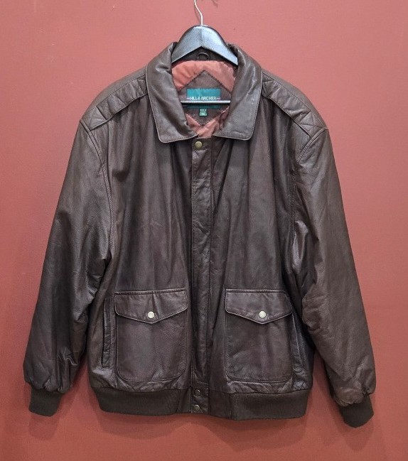Vintage leather bomber jacket by Hill & Archer