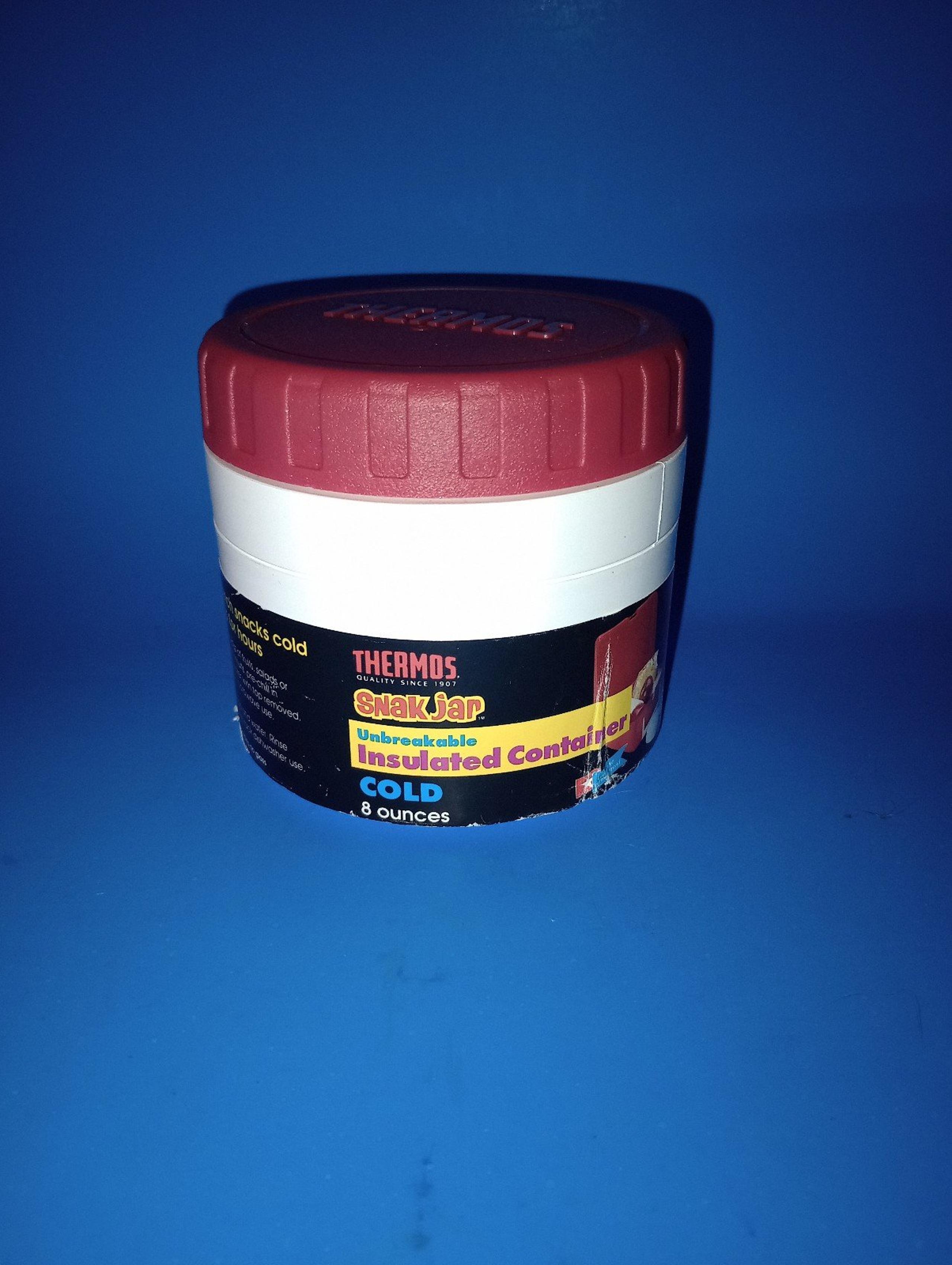 Thermos Snak Jar Unbreakable Insulated Container 8 Ounces Cold 1991 Vintage New