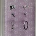New Sanrio Kuromi Steel Silver & Black Nose Stud & Captive Hoop 6 Pack Nose Ring