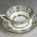 G676~ 2 Minton Grasmere FOOTED CUPS & SAUCERS Mustard Trim Pink & Yellow Flowers