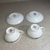G676~ 2 Minton Grasmere FOOTED CUPS & SAUCERS Mustard Trim Pink & Yellow Flowers