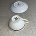 G676~ 2 Minton Grasmere FOOTED CUPS & SAUCERS Mustard Trim Pink & Yellow Flowers