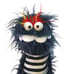 Blue shaggy Fuzz-Pro, professional Monster Hand Puppet