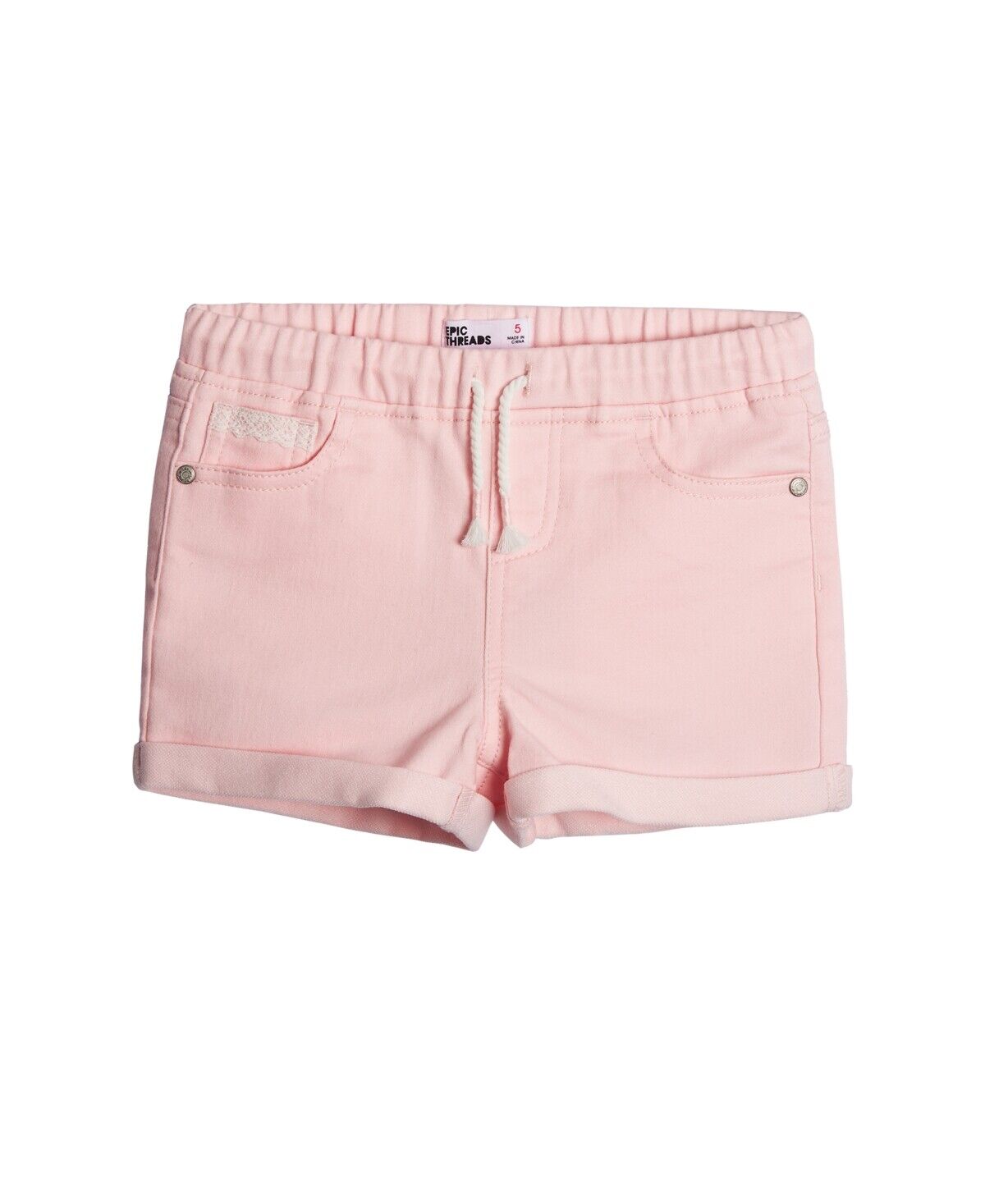Epic Threads Toddler Girls Roll Cuff Knit Denim Shorts 4T