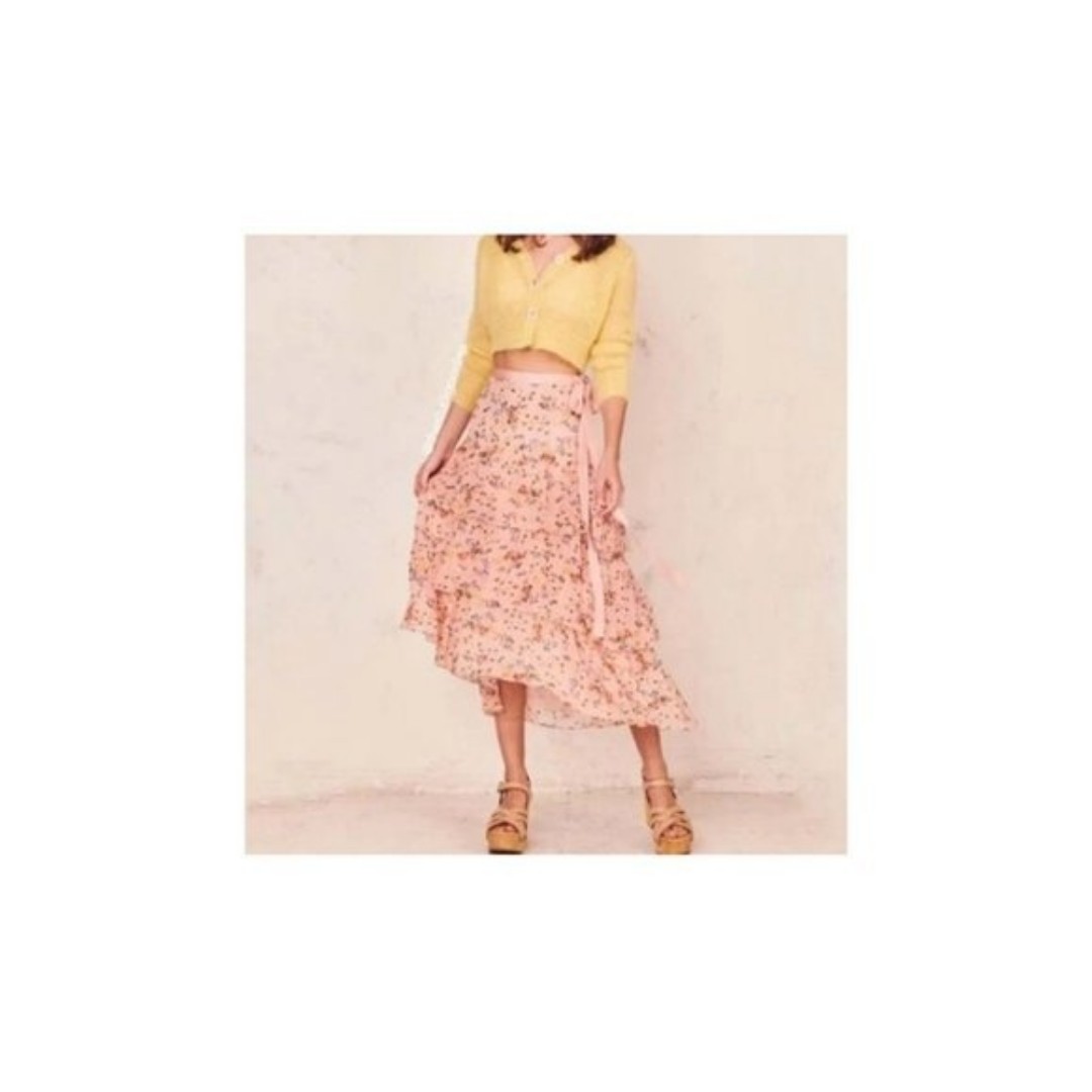 LoveShakeFancy Adonis Floral Tiered Modest Skirt Size 6