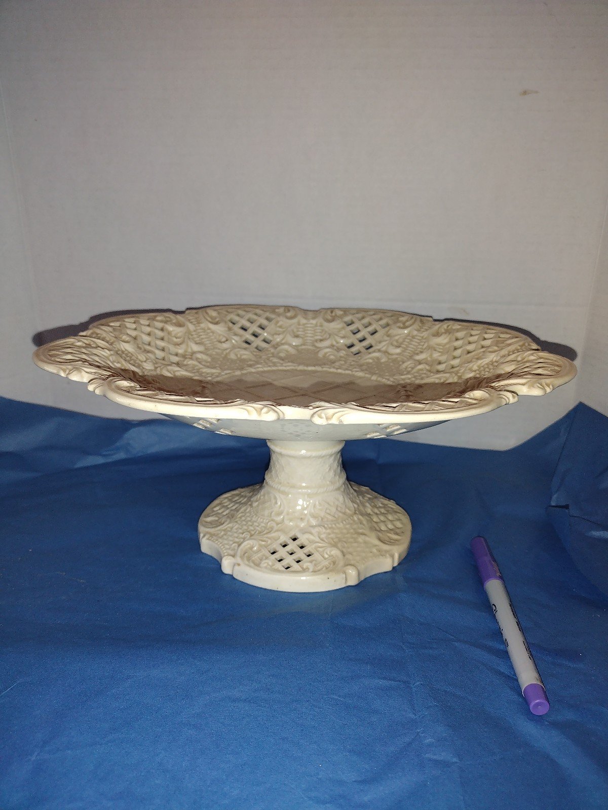 Antique Continental creamware German circa 1880 platter