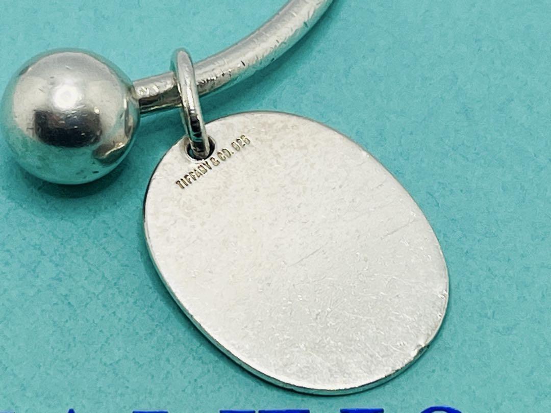トップブランドのファッション c692 Charm 925 Keyring Large Tag Round Tiffany Rare 小物