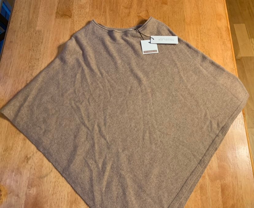 ~ New RACHEL ZOE Cashmere Tan SWEATER Cape Shawl Poncho One Size