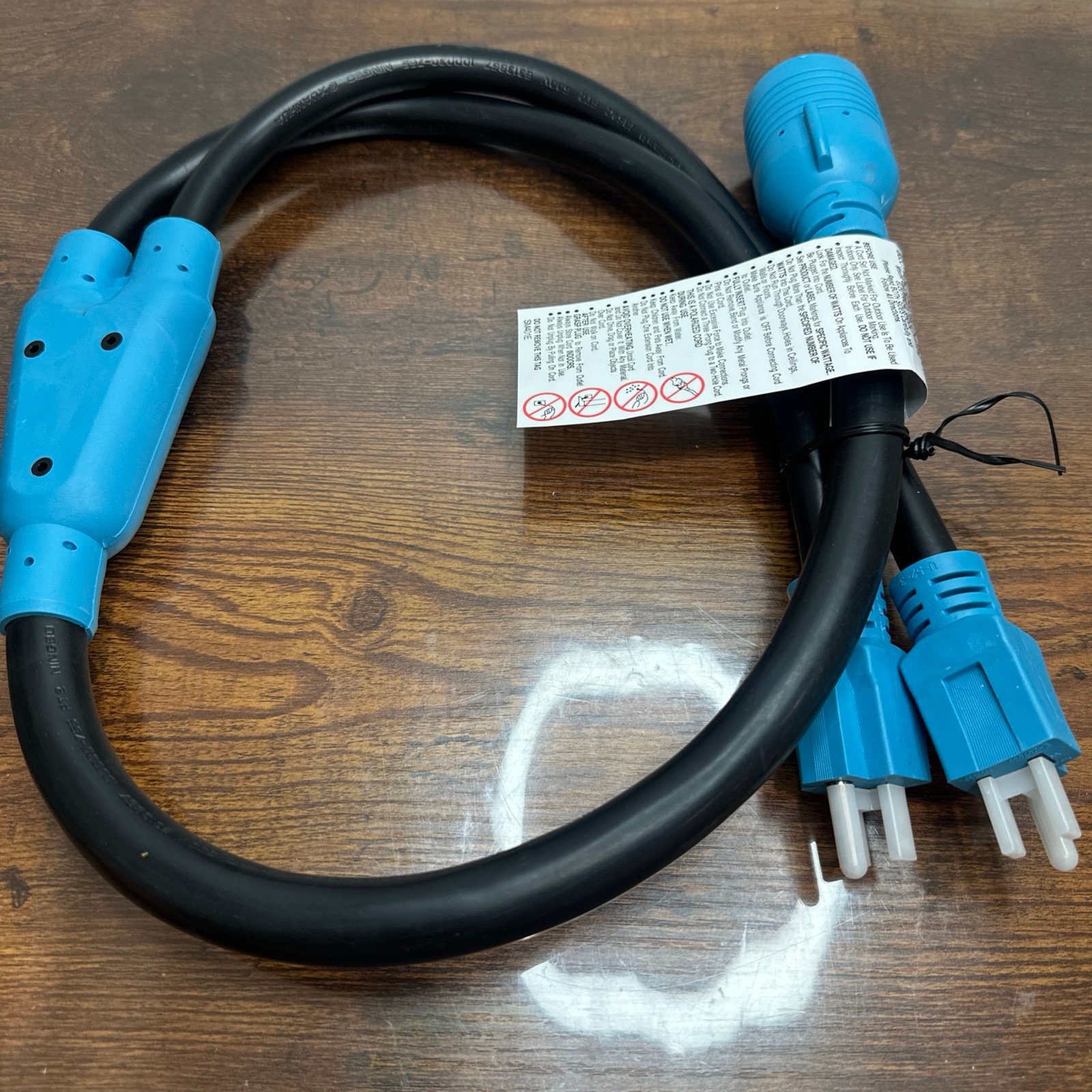 2X5-15 Plug Male to Generator Twist Lock L14-30 Receptacle Female Y Adapter Cord