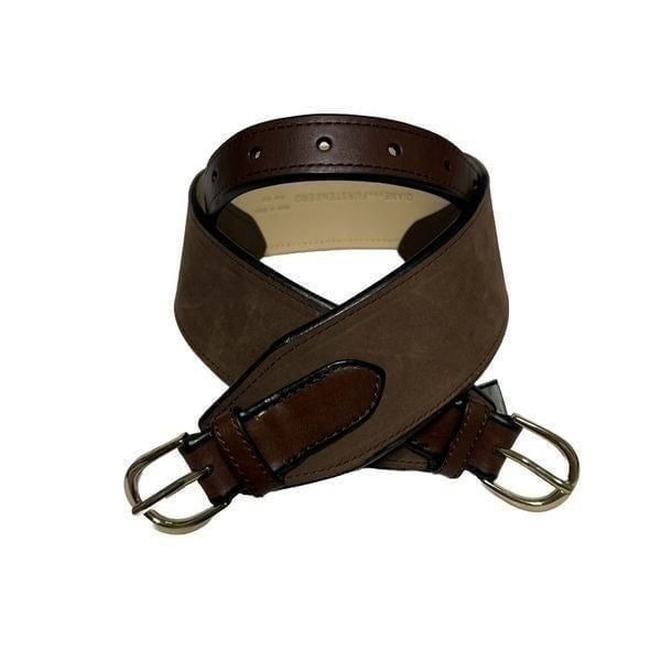 Diane Von Furstenberg Womens Leather Wide Gladiator Belt Brown Size Small