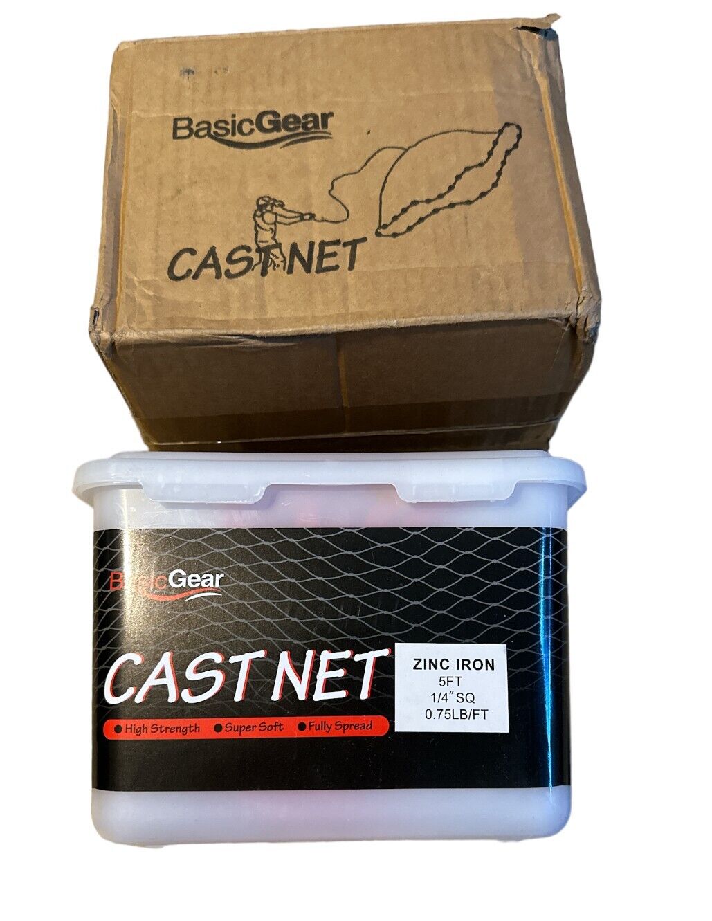 BasicGear Cast Net 5ft Freshwater and Saltwater Bait Fish Professional Grade