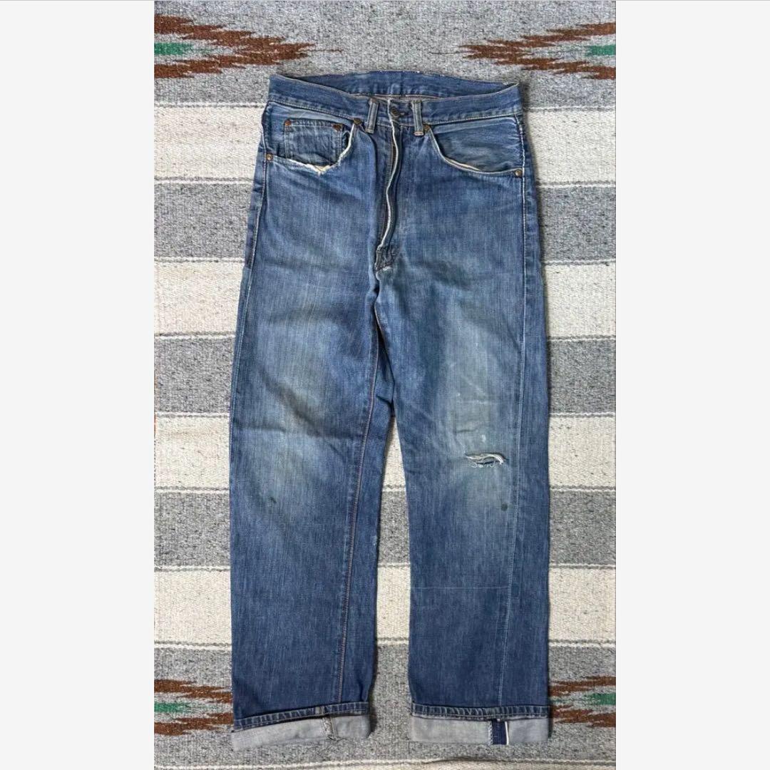 Vintage Montgomery Wards 101 Selvedge Denim Jeans Distressed