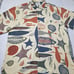 TOMMY BAHAMA 100% Silk Hawaiian Camp Shirt Men Sz L Beige Fish Starfish Tropical
