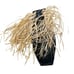 Handcrafted African Tribal Mask With Raffia Straw & Painted Design 13 x 6