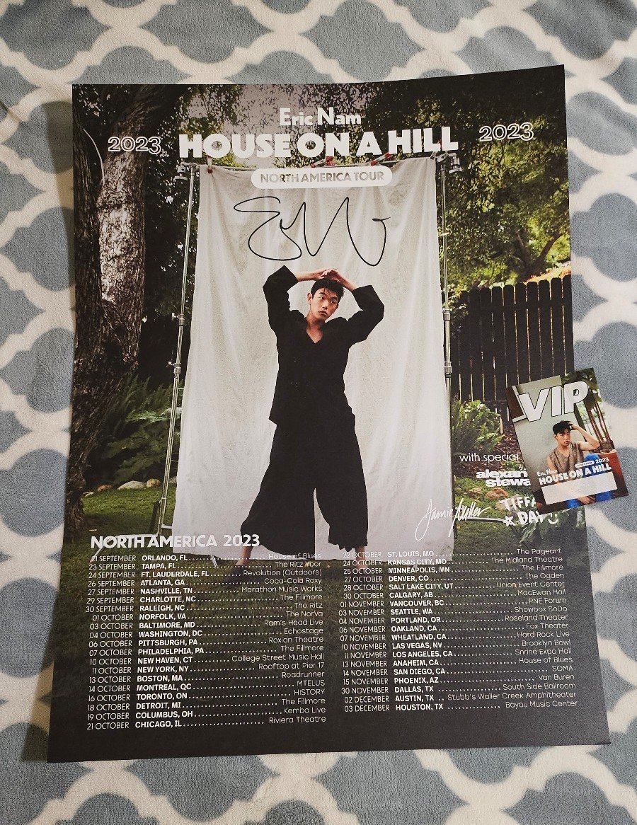 Signed Eric Nam Tour Poster and Sticker VIP gift