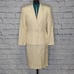 CHRISTIAN Dior Vintage Womens Cream Textured 2 piece skirt suit set office Sz 8