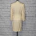CHRISTIAN Dior Vintage Womens Cream Textured 2 piece skirt suit set office Sz 8